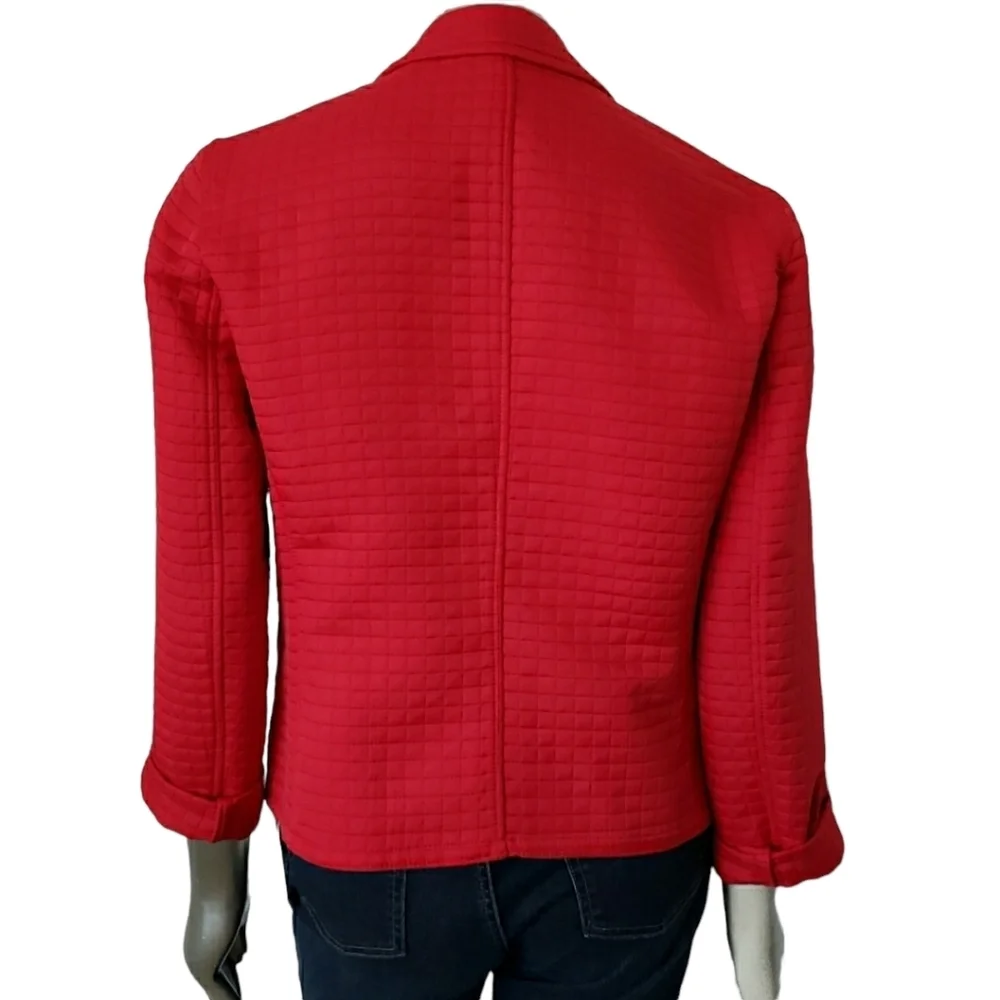 Harve Benard Red Quilted Zip Front Jacket Sz 12 ☆Like New☆‎ - Picture 5 of 8